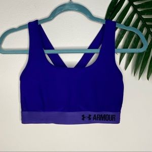 Under Armour Padded Purple Racerback Sports Bra Large